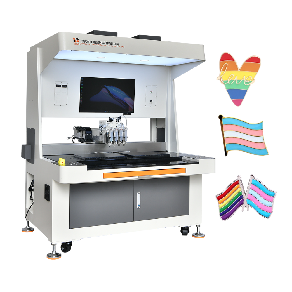 School pride pin filling machine
